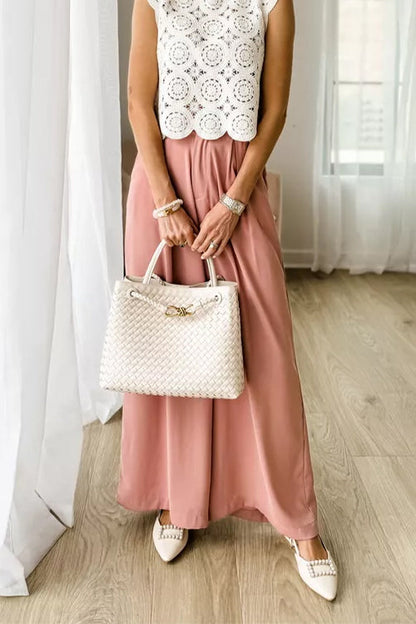 Chicest Solid Wide Leg Palazzo Pants