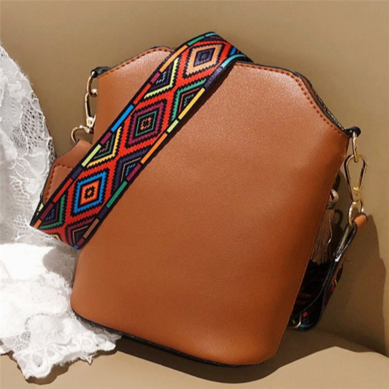 Fashion Casual Patchwork Ethnic Print Tassel Design Crossbody Bag