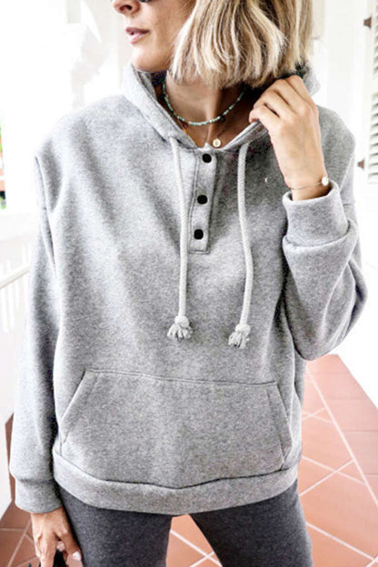 Casual Solid Patchwork Hooded Collar Tops(6 Colors)