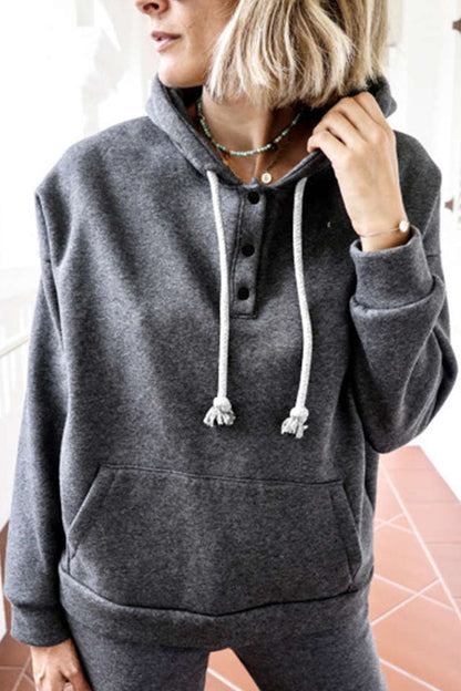 Casual Solid Patchwork Hooded Collar Tops(6 Colors)