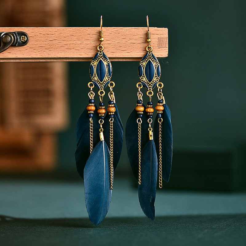 Fashion Bohemian Earrings Accessories(7 Colors) Navy Blue One Size