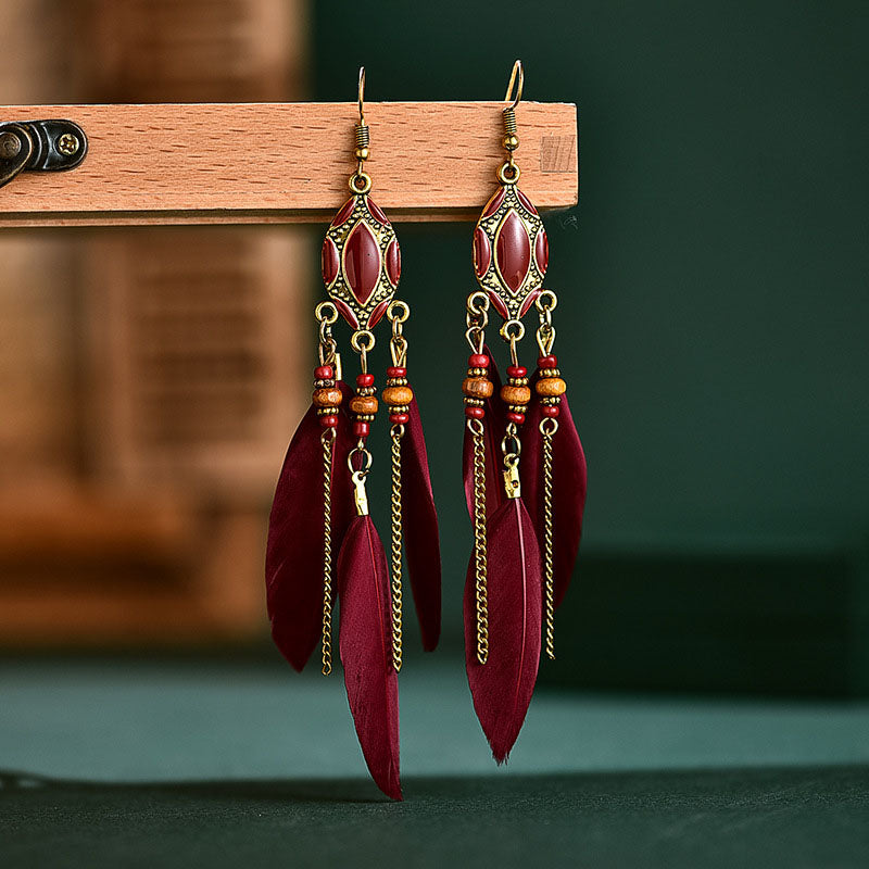 Fashion Bohemian Earrings Accessories(7 Colors) Wine Red One Size