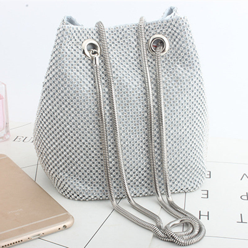 Fashion Casual Rhinestone Bucket Bags(3 Colors) Silver One Size