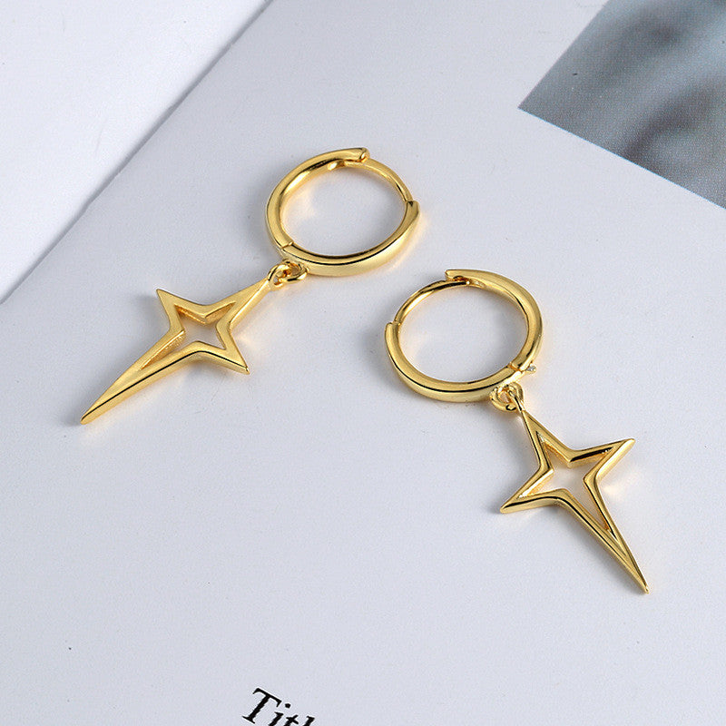 Fashion Street Solid The Stars Earrings Gold One Size