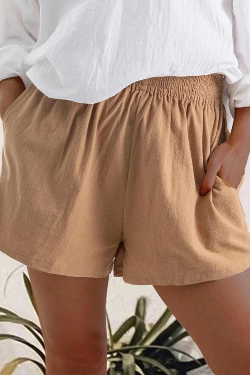 Fashion Casual Solid Pocket Loose Wide Leg Bottoms(5 Colors) Khaki