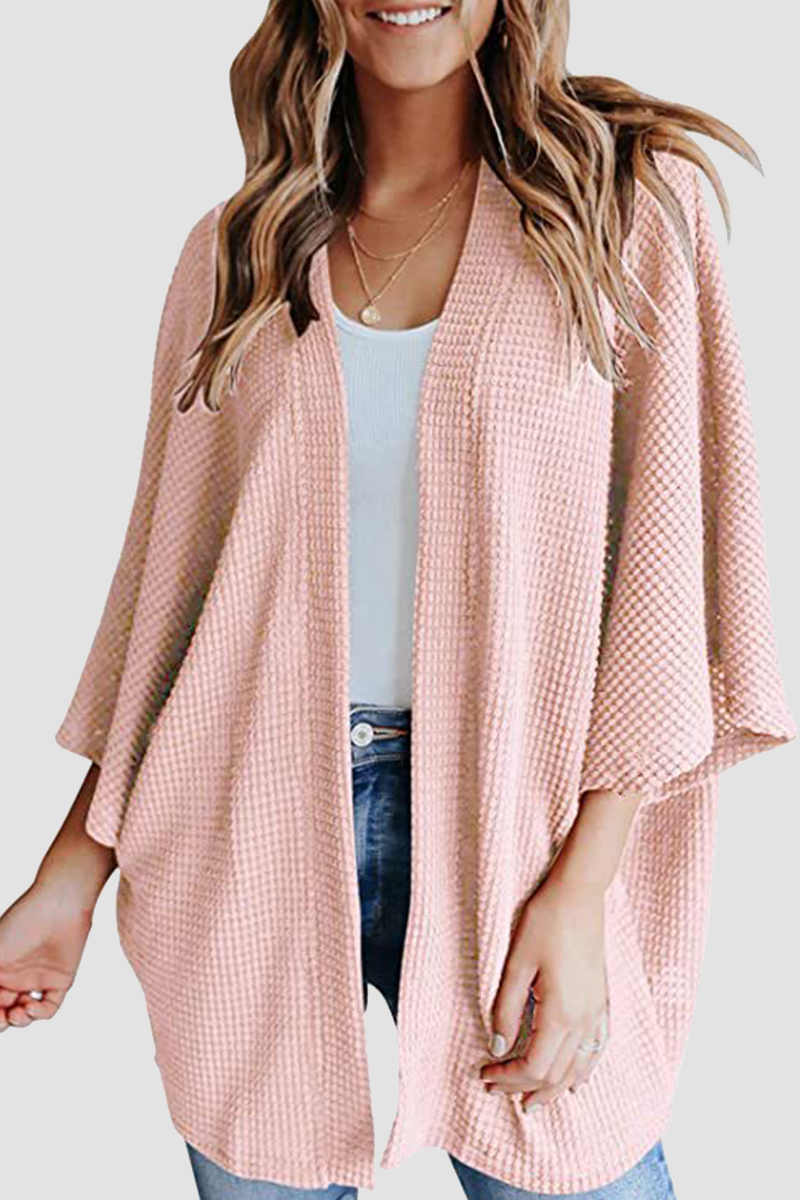 Casual Street Solid Patchwork Tops Sweater Pink