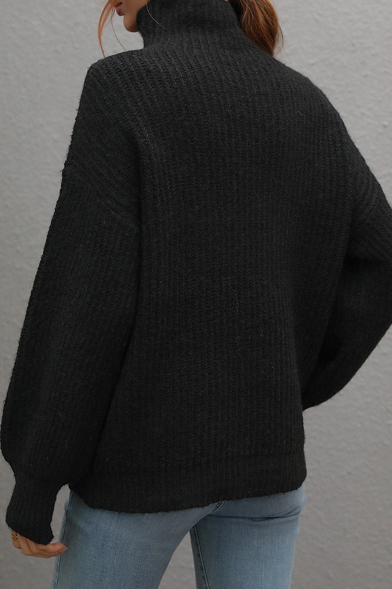 Casual Solid Patchwork Turtleneck Sweaters (6 Colors)