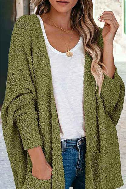 Casual Daily Solid Doll Sleeve Cardigan(6 Colors) Green