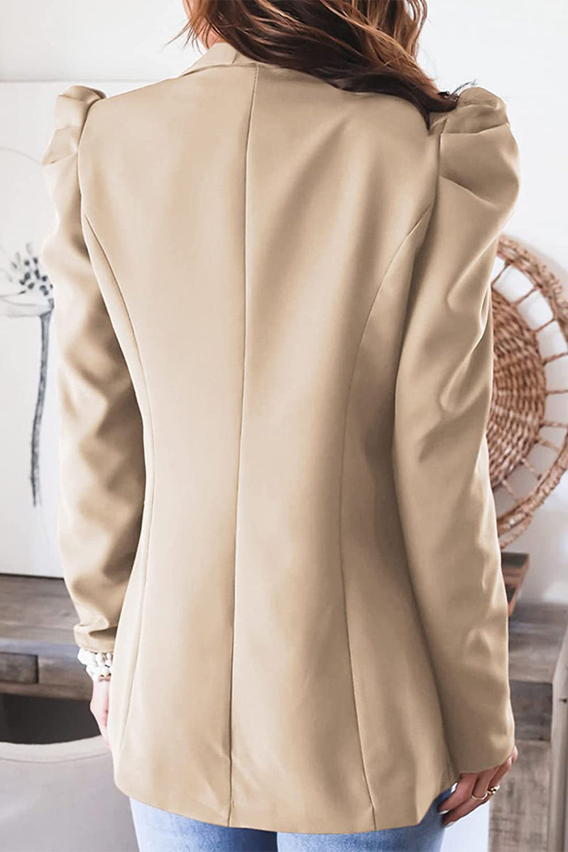 Fashion Work Solid Color Turndown Collar Outerwear(5 Colors)