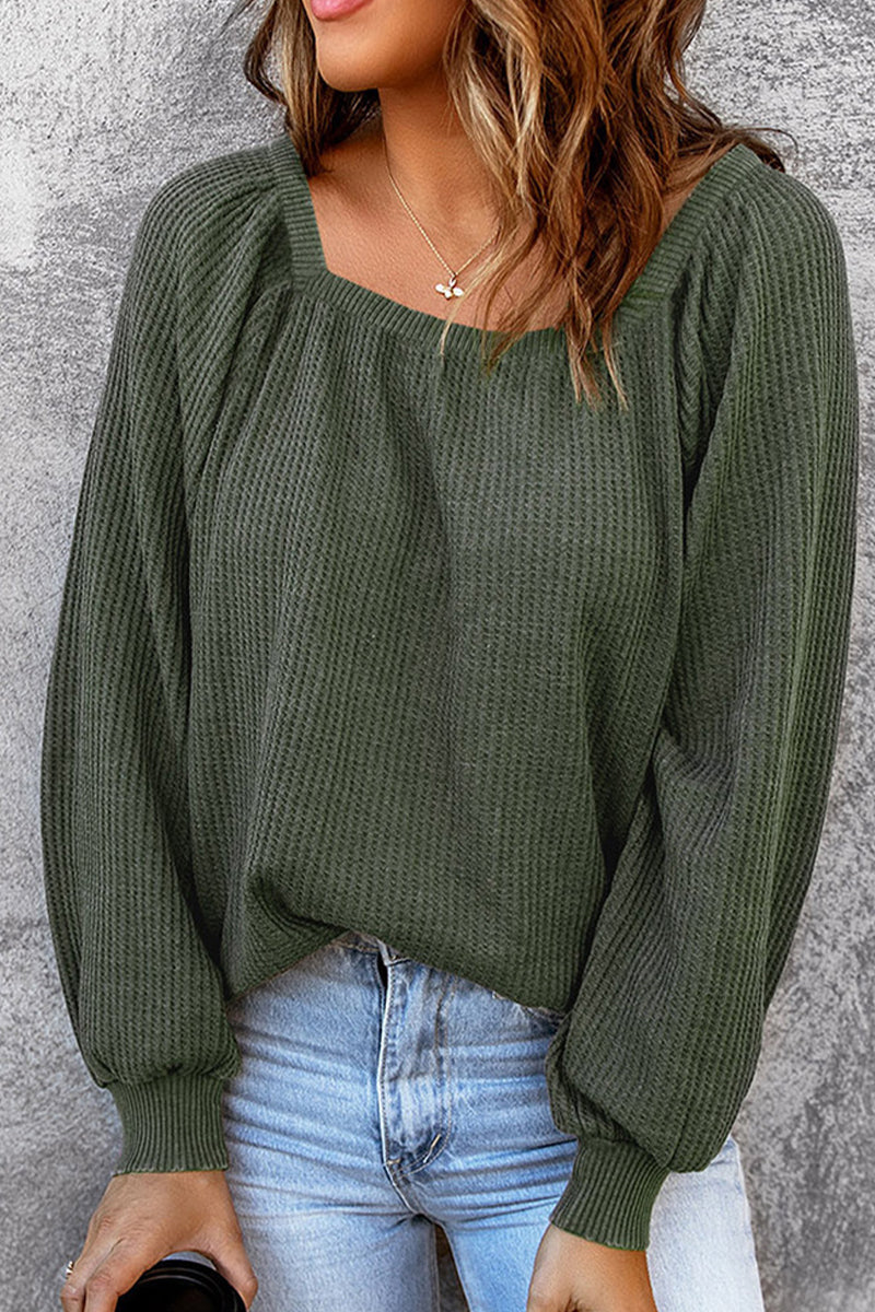 Fashion Solid Color Off the Shoulder Tops(5 Colors) Ink Green