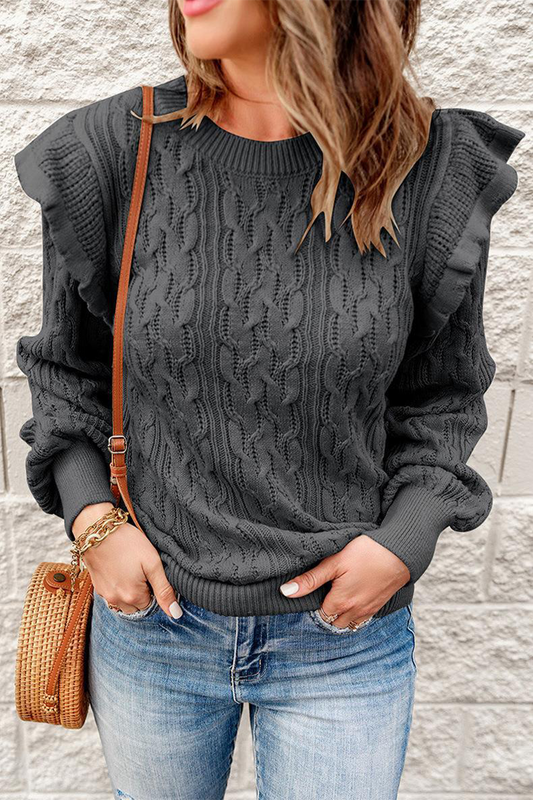 Casual Solid Patchwork O Neck Sweaters(8 Colors) Dark Gray