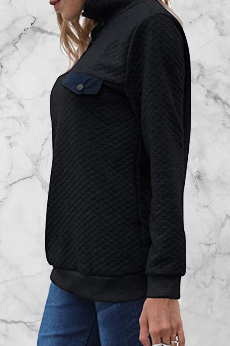 Casual Solid Patchwork Turtleneck Hoodies(7 Colors)