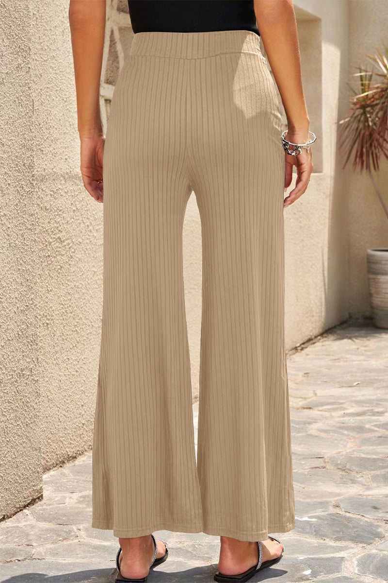 Casual Straight Mid Waist Straight Solid Color Bottoms(6 Colors)