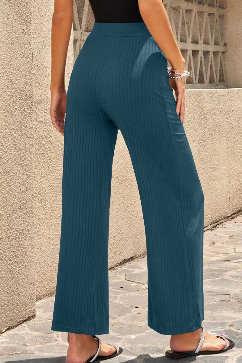 Casual Straight Mid Waist Straight Solid Color Bottoms(6 Colors)