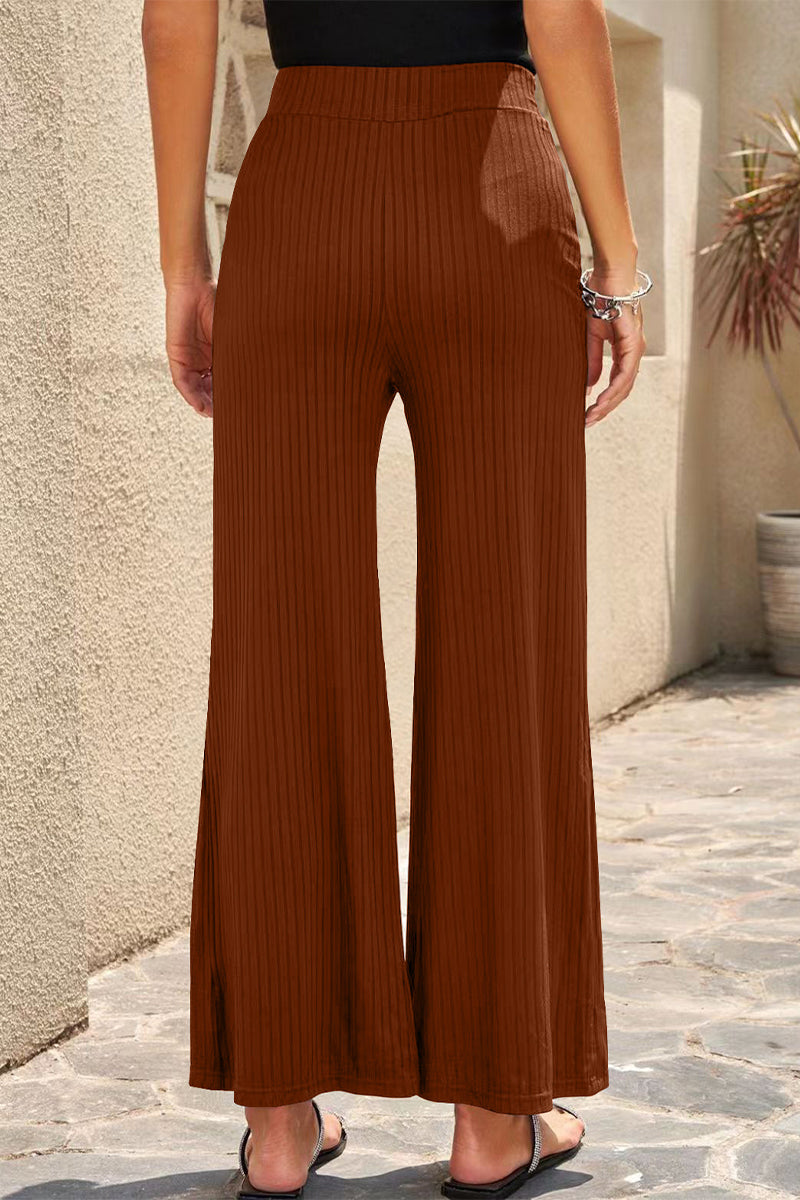 Casual Straight Mid Waist Straight Solid Color Bottoms(6 Colors)