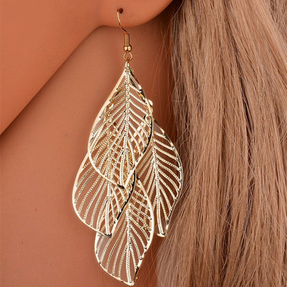 Daily Simplicity Solid Hollowed Out Earrings Gold One Size