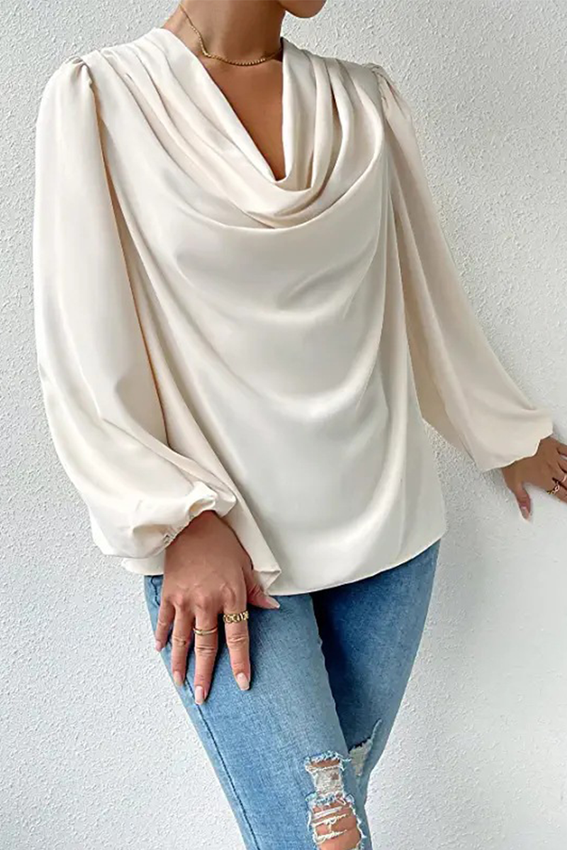 Casual Solid Patchwork U Neck Tops(6 Colors)