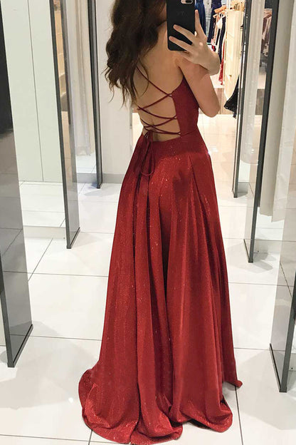 Celebrities Elegant Solid Backless V Neck Princess Dresses(3 Colors)