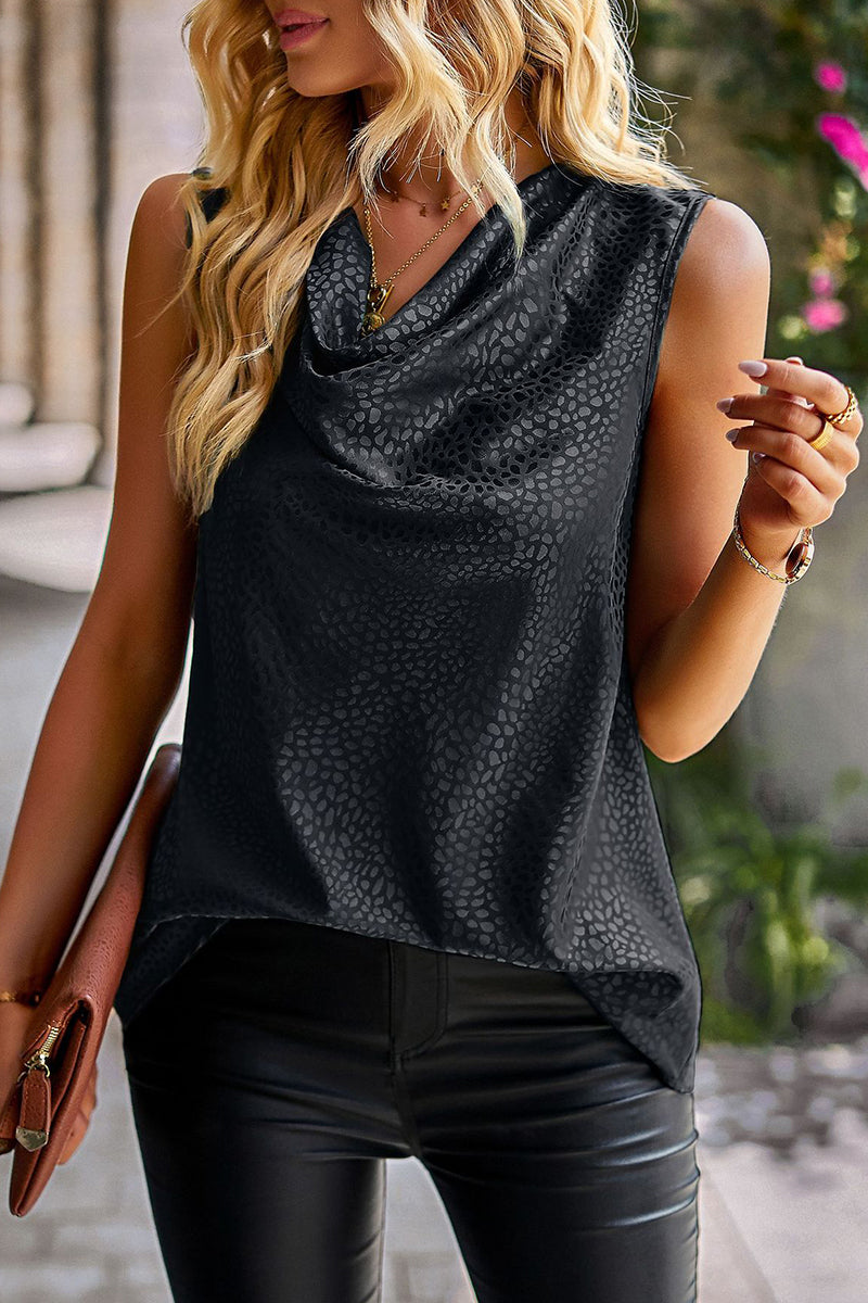 Casual Sweet Solid Patchwork Scarf Collar Tops Black