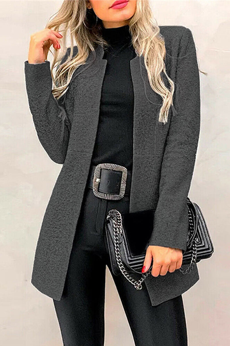 Solid Solid Color Half A Turtleneck Outerwear Dark Gray