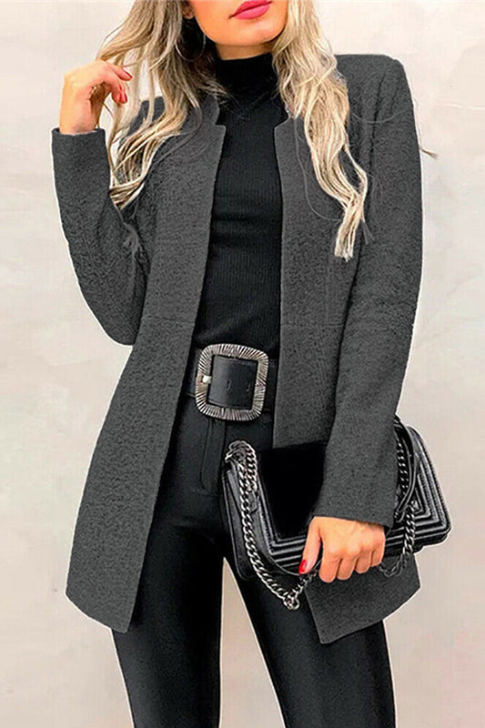 Solid Solid Color Half A Turtleneck Outerwear Dark Gray