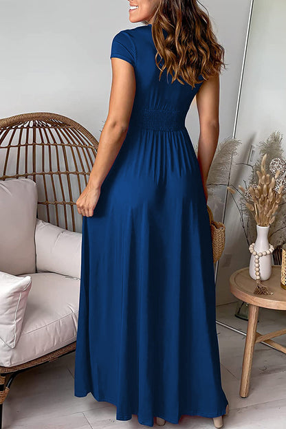 Elegant Solid Slit V Neck Evening Dress Dresses(7 Colors)