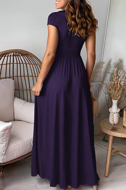 Elegant Solid Slit V Neck Evening Dress Dresses(7 Colors)