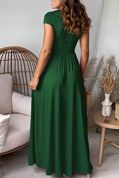 Elegant Solid Slit V Neck Evening Dress Dresses(7 Colors)