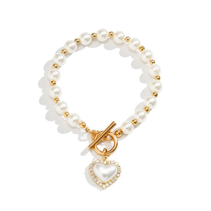 Casual Patchwork Chains Pearl Bracelets