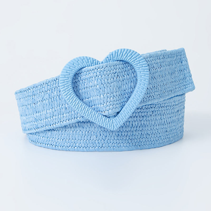 Casual Daily Solid Patchwork Belts Sky Blue One Size