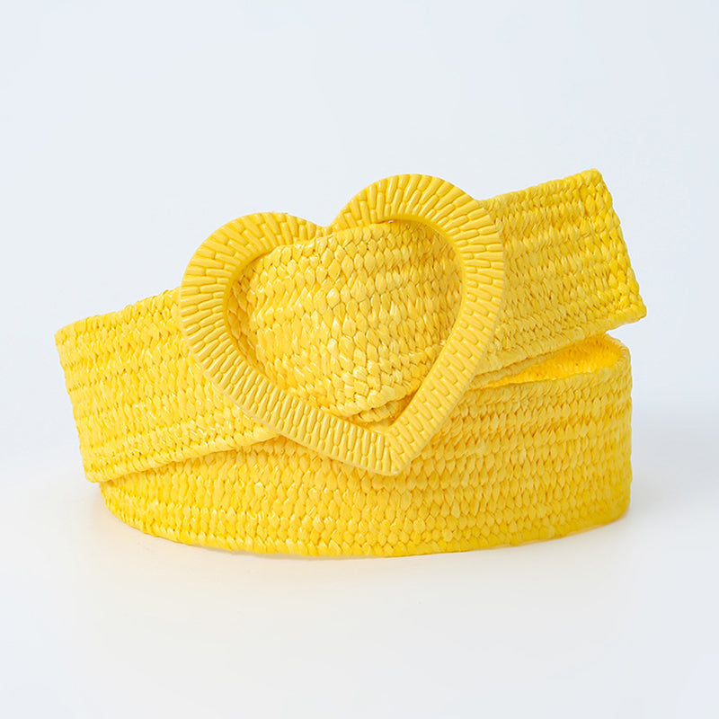 Casual Daily Solid Patchwork Belts Yellow One Size