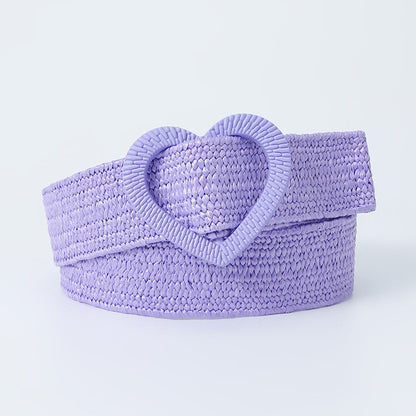 Casual Daily Solid Patchwork Belts Purple One Size