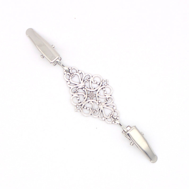 Casual Simplicity Solid Hollowed Out Brooch Silver One Size