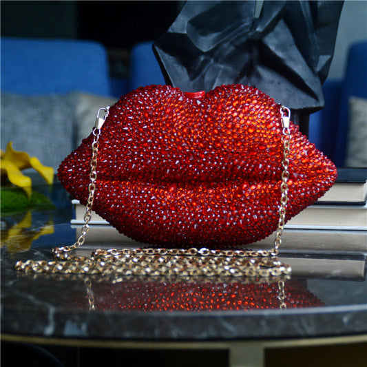 Casual Daily Party Patchwork Rhinestone Bags Red One Size