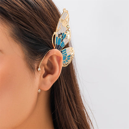 Casual Butterfly Patchwork Rhinestone Earrings