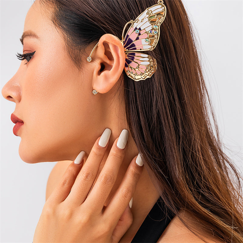 Casual Butterfly Patchwork Rhinestone Earrings