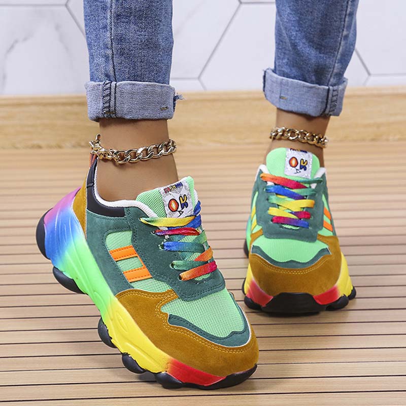 Casual Sportswear Daily Patchwork Round Out Door Shoes Green