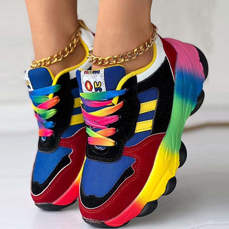 Casual Sportswear Daily Patchwork Round Out Door Shoes Blue