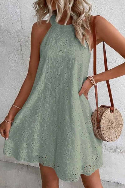 Casual Sweet Solid O Neck A Line Dresses(4 Colors) Light Green