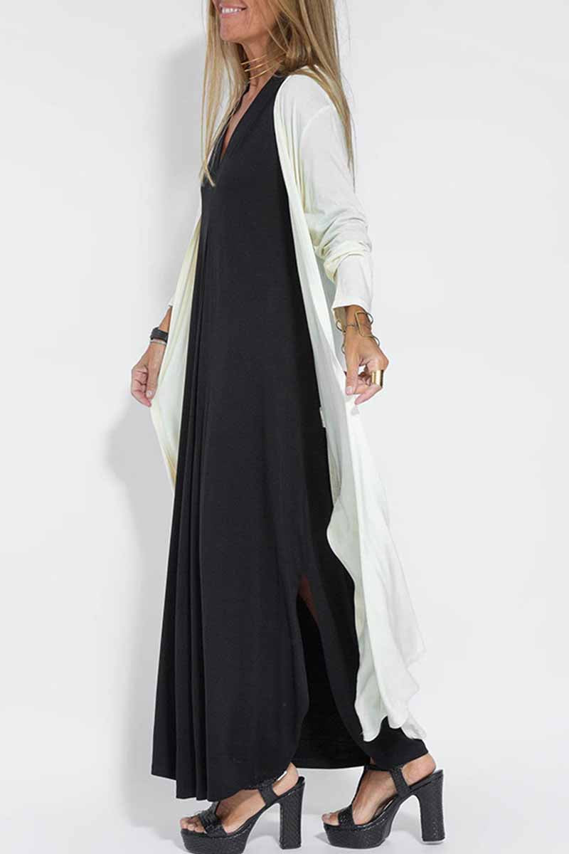 Street Solid Slit Cardigan Collar Outerwear