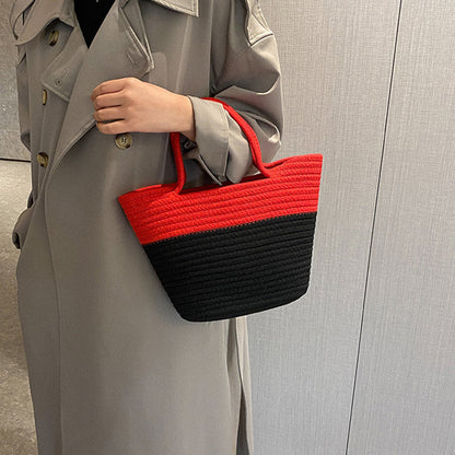 Casual Color Block Contrast Bags Red One Size