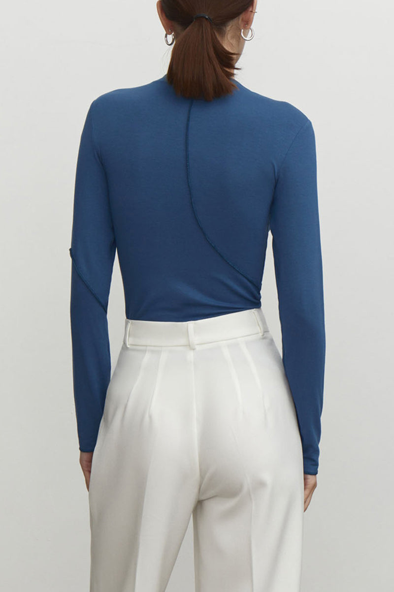 Casual Simplicity Solid Half A Turtleneck Tops