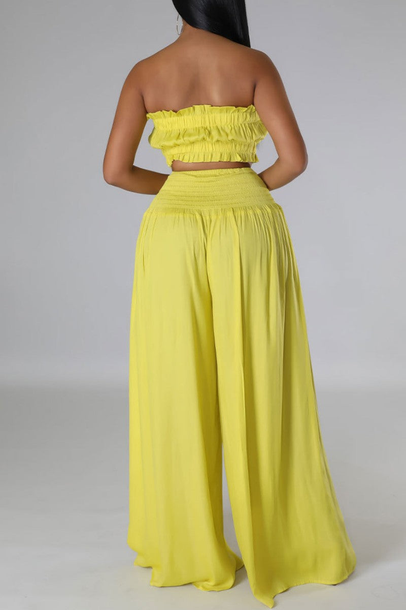 Casual Solid Backless Strapless Sleeveless Two Pieces(3 Colors)