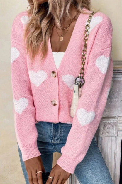 Casual Color Block Contrast V Neck Tops Pink