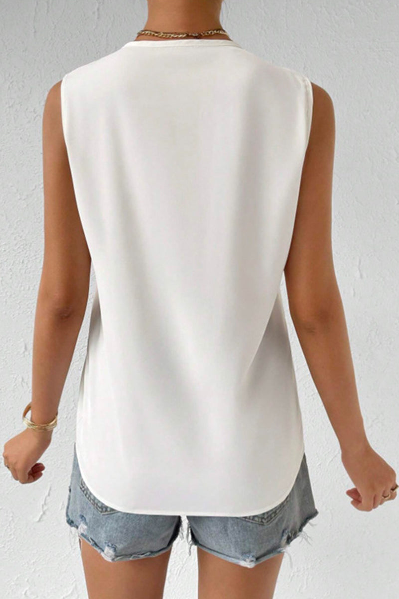 Sexy Bohemian Color Block Contrast V Neck Tops