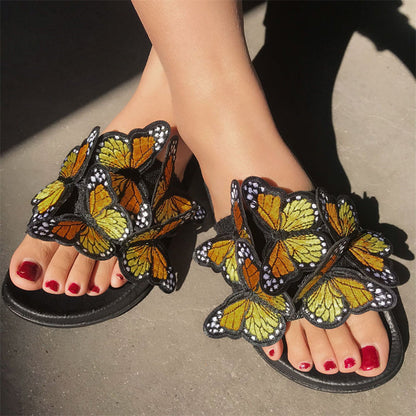 Casual Daily Patchwork Butterfly Round Comfortable Out Door Shoes Yellow