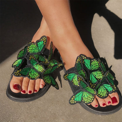 Casual Daily Patchwork Butterfly Round Comfortable Out Door Shoes Green