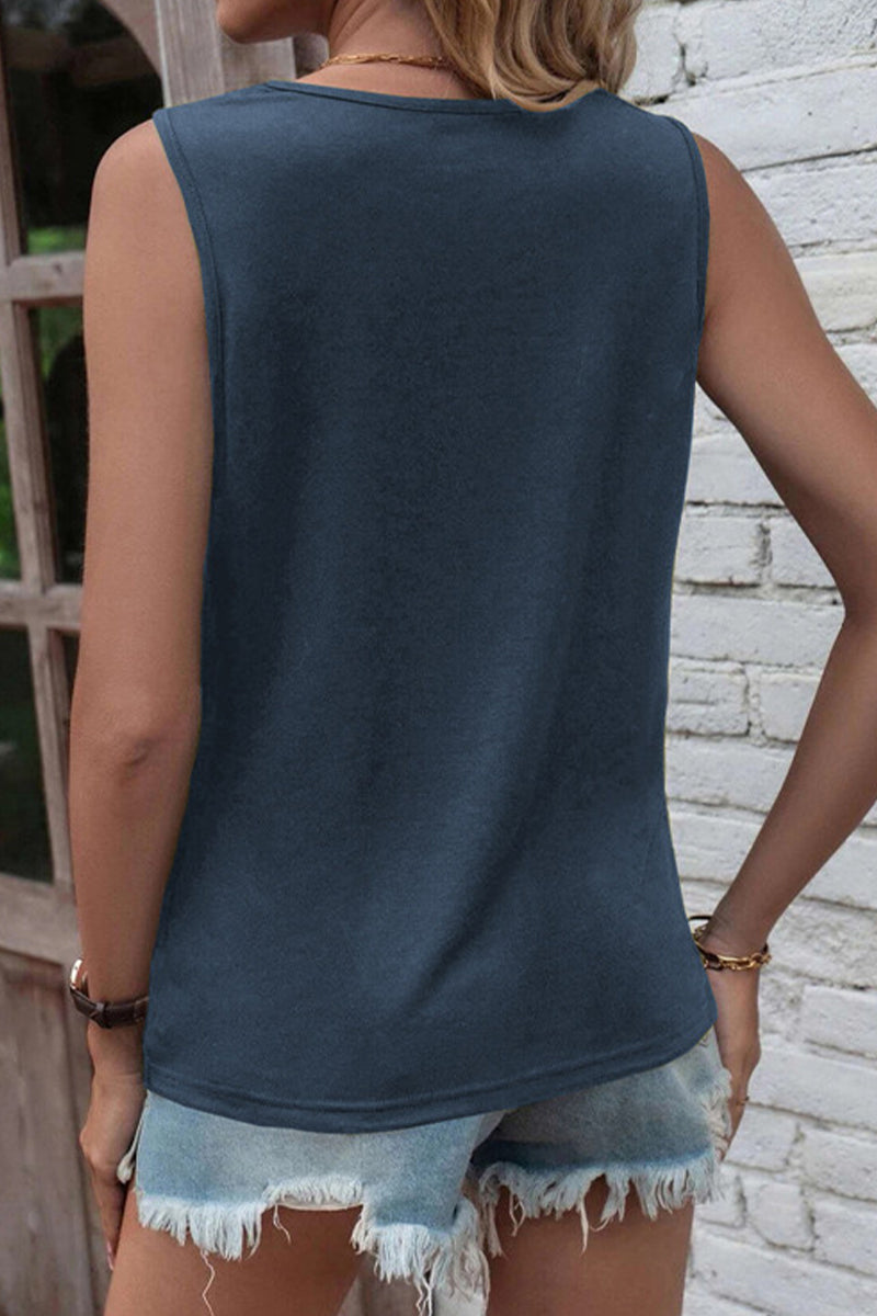 Simplicity Solid Ripped O Neck Tops(6 Colors)