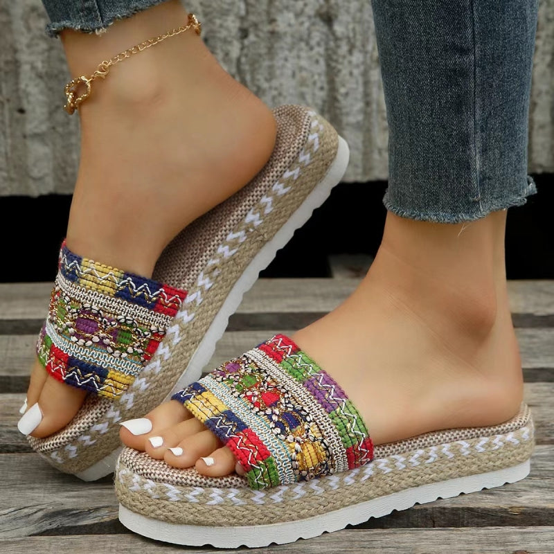 Casual Patchwork Round Comfortable Shoes Colour