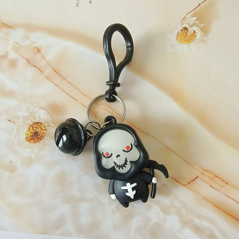 Halloween Cartoon Doll Keychain Black And White One Size